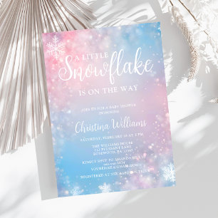 Winter Little Snowflake Baby Shower Invitation