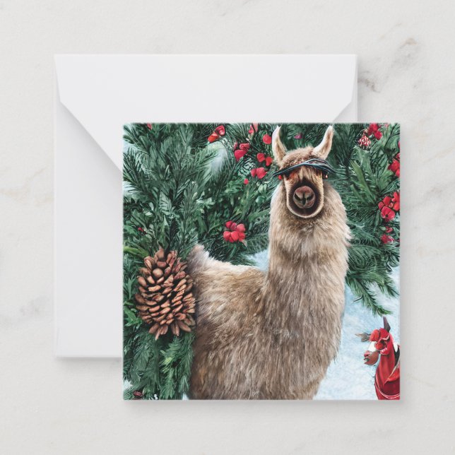 Winter Llama Note Card (Front)