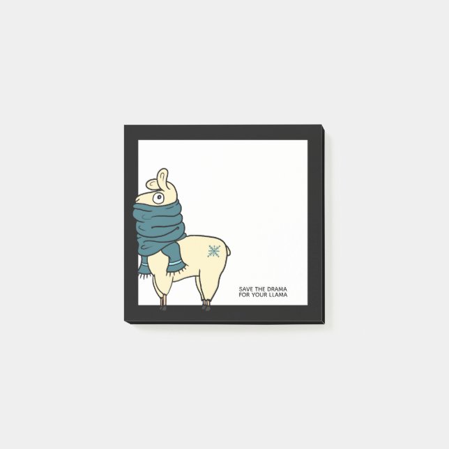 Winter Llama | Save the Drama for your Llama Post-it Notes (Front)