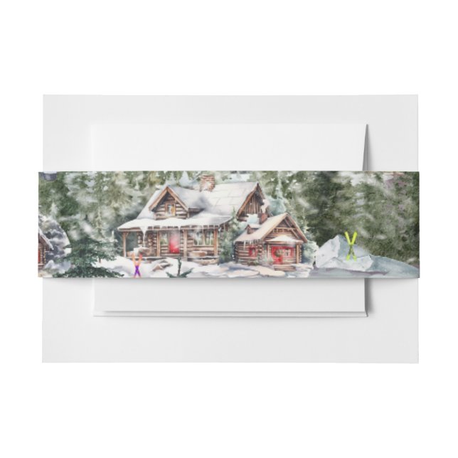 Winter Lodge in the Mountains Belly Band (Front Example)