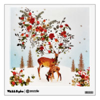 Winter Love Bird Christmas Tree Watercolor