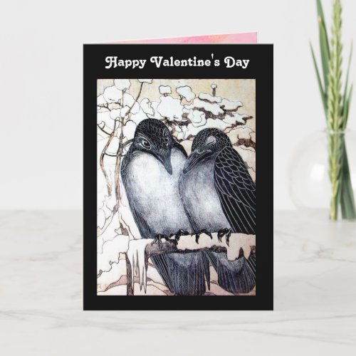 WINTER LOVE BIRDS  Happy Valentines Day Holiday Card
