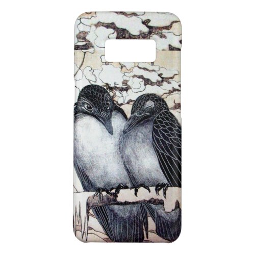 WINTER LOVE BIRDS IN SNOW Black and White Drawing Case_Mate Samsung Galaxy S8 Case