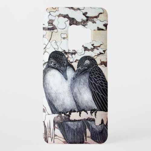 WINTER LOVE BIRDS IN SNOW Black white Case_Mate Samsung Galaxy S9 Case