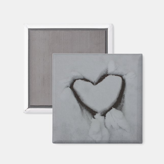Winter Love - Heart in Snow Magnet (Front/Back)