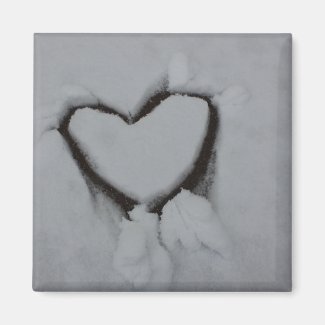 Winter Love - Heart in Snow Magnet