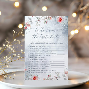 Winter Love in snow Who knows the bride best game