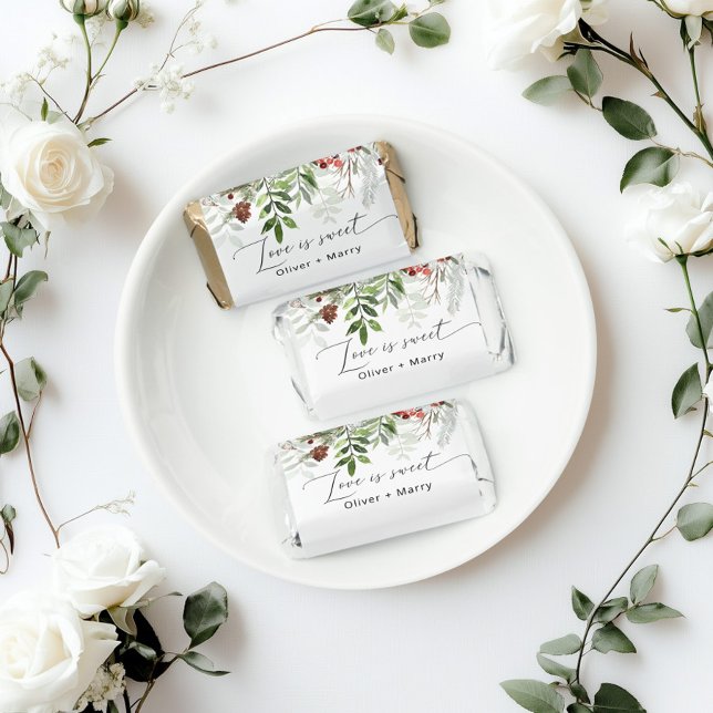 Winter Love is sweet evergreen festive wedding Hershey's Miniatures (Creator Uploaded)