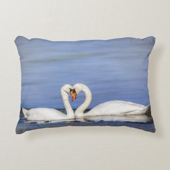 Winter Love Swan Pillow by Winterwoodphoto at Zazzle