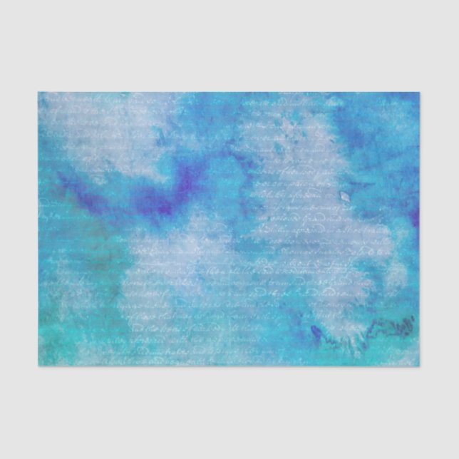 Winter Magic Blue Watercolor Tissue Paper Elegant (Front)