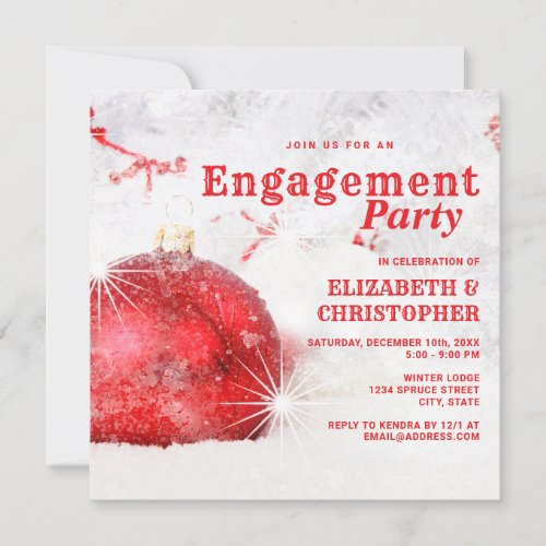 Winter Magic Christmas Engagement Party Invitation