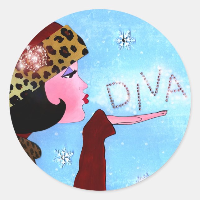 "Winter Magic" Classic Round Sticker (Front)