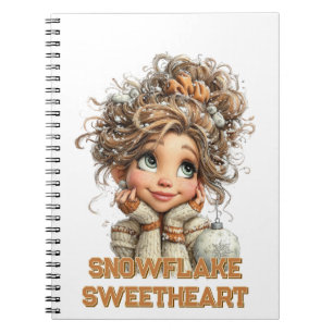 Winter Magic Cute Cozy Girl Spiral Notebook