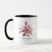 Winter Magic Floral Monogram Coffee Mug (Left)