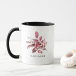 Winter Magic Floral Monogram Coffee Mug<br><div class="desc">Winter themed watercolor florals in shades of red paired with a customizable name in an elegant font. Check out our store for more coffee mug designs.</div>