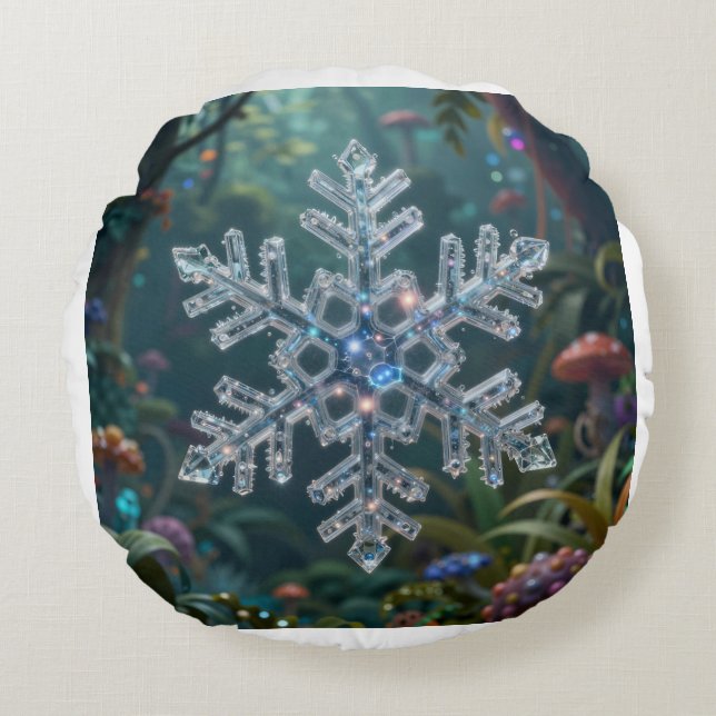 Winter magic found in the most unexpected places.  round pillow (Front)