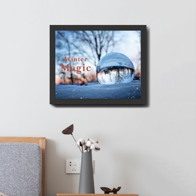 Winter Magic Landscape Reflection Framed Art (Bedside)