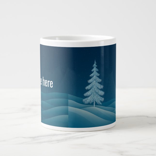 Winter Magic Mug – Personalized Snowy Tree Design (Front)