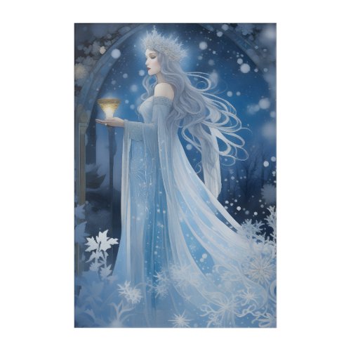 Winter Magic of the Snow Queen Painting Acrylic Print