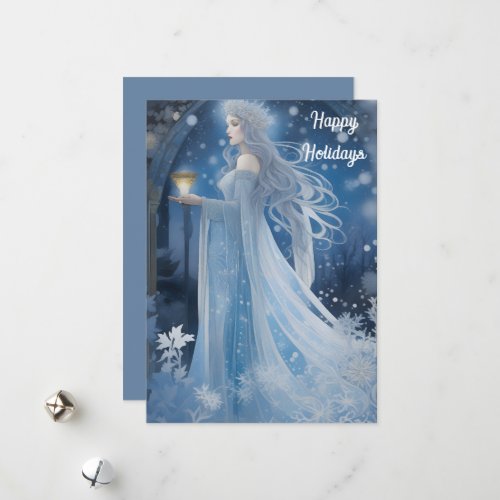 Winter Magic of the Snow Queen Painting Holiday Card