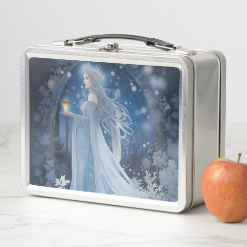 Winter Magic of the Snow Queen Painting Metal Lunch Box