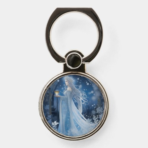 Winter Magic of the Snow Queen Painting Phone Ring Stand