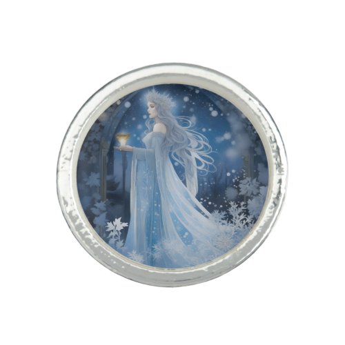 Winter Magic of the Snow Queen Painting Ring