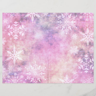 Winter Magic Pink Snow Scrapbook Page Paper | Fest
