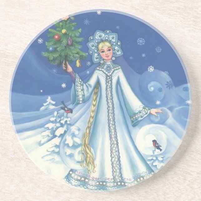 Winter Magic Sandstone Coaster (Front)