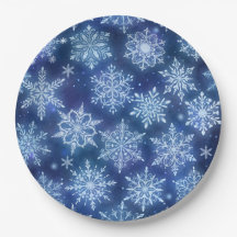 Winter Magic Snowflakes Deep Blue Sky