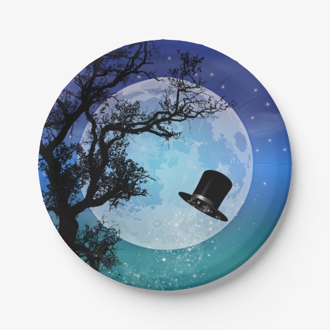 Winter Magic Top Hat Paper Plates (Front)