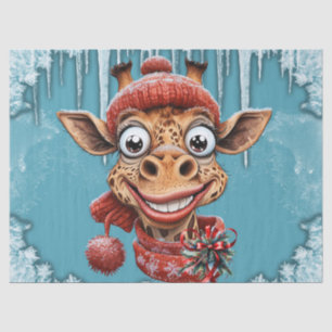 Winter magic with a cute cartoon giraffe tissue paper