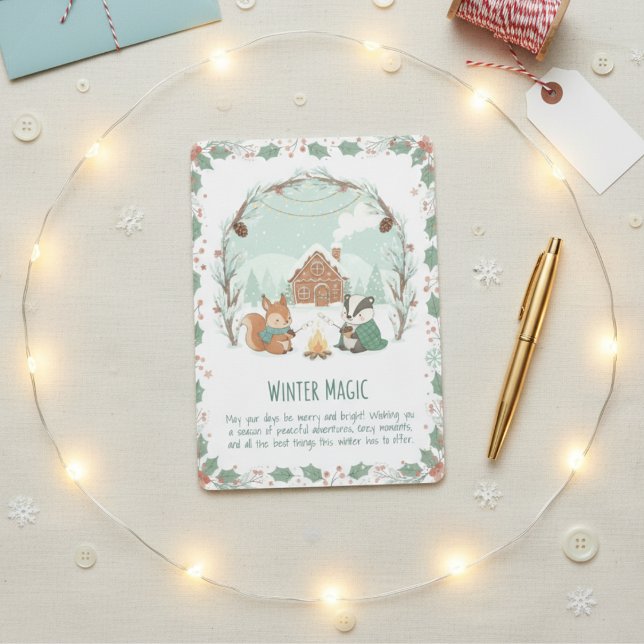 Winter Magic Woodland Animals Holiday Card (Winter Magic Woodland Animals Holiday Card)