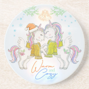Winter Magical Unicorns        Coaster