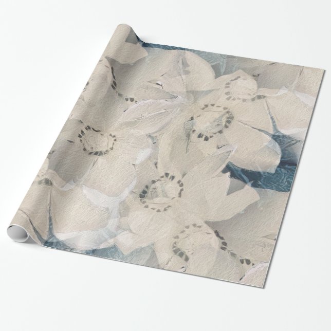 Winter Magnolia Wrapping Paper (Unrolled)