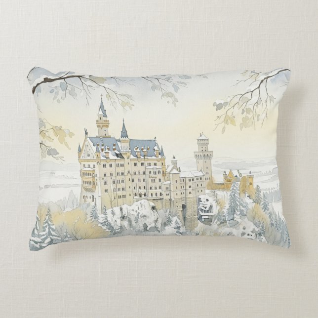 Winter Majesty: The Enchanted Castle Accent Pillow (Front)