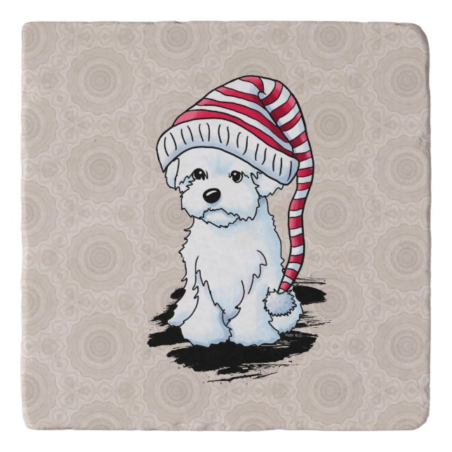 Winter Maltipoo Trivet (Front)