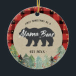 Winter Mama Bear Rustic Christmas Ornament<br><div class="desc">Gold Mama Bear Rustic Christmas Ornament</div>