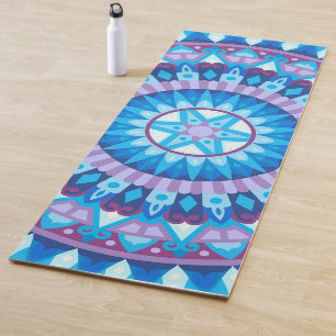 Winter Mandala Blue Snowflake Calm Fitness Yoga Mat