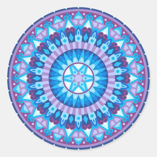 Winter Mandala Classic Round Sticker (Front)