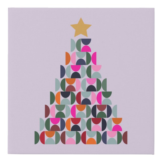 Winter Market 04 Christmas Tree Purple Holiday Faux Canvas Print (Front)