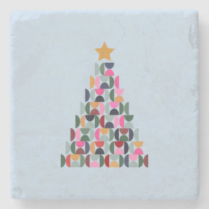 Winter Market 10 Colorful Christmas Tree Stone Coaster