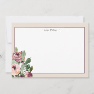 winter marsala floral Stationery Note Card