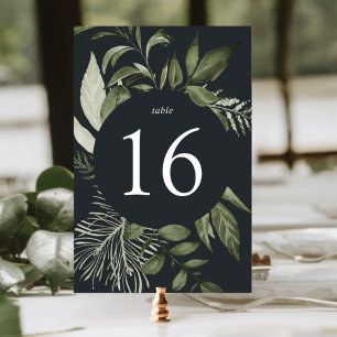 Winter Meadow Green Botanical Table Number