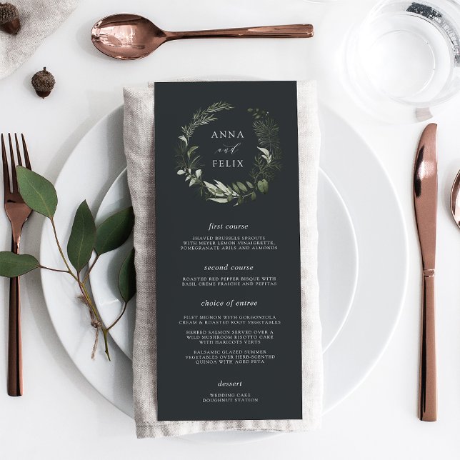 Winter Meadow | Green Botanical Wedding Menu (Creator Uploaded)