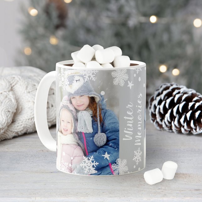 Winter Memories Snowflake Photo Overlay Coffee Mug (Creator Uploaded)