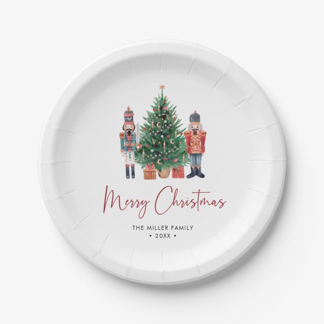 Winter Merry Christmas Paper Plates (Front)