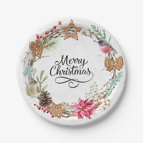 Winter Merry Christmas Party Paper Plate