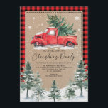 Winter Merry Christmas Party Vintage Red Truck Invitation<br><div class="desc">Spread merry vibes with this rustic winter Christmas party invitation</div>