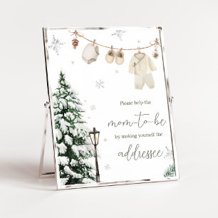 Winter Merry Little Baby Clothes Envelope Station Poster